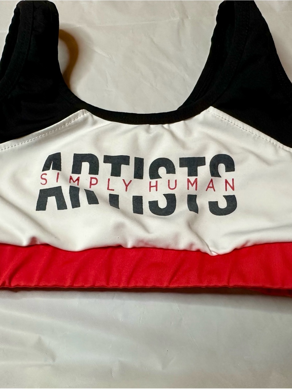 Artistc Simply Human Colorblock Sports Bra - Black White Red